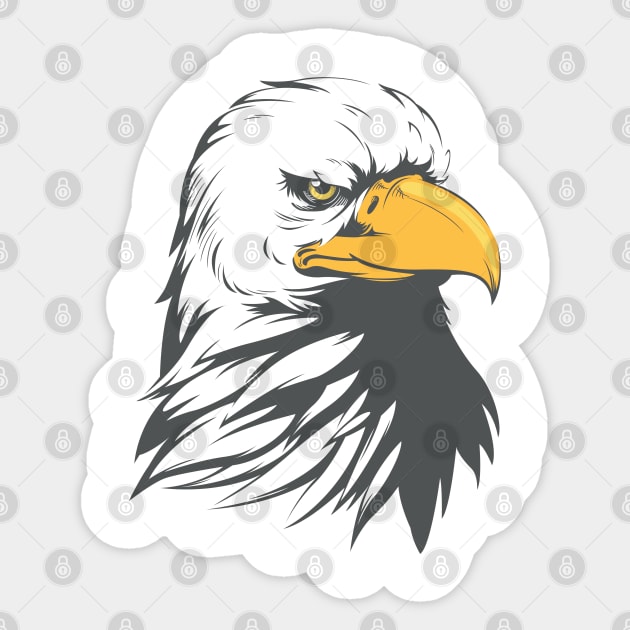 Bald Eagle Head Cartoon Sticker by Asykar